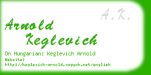 arnold keglevich business card
